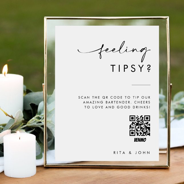 Affiche Astuce Venmo moderne Votre barman Mariage Connexio (Créateur téléchargé)