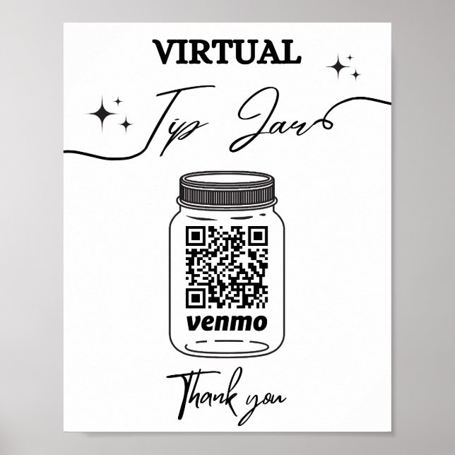 Affiche Astuce virtuelle Jar QR Code Astuce votre barman P (Devant)
