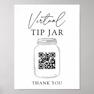 Affiche Astuce virtuelle Jar QR Code Astuce Votre barman S