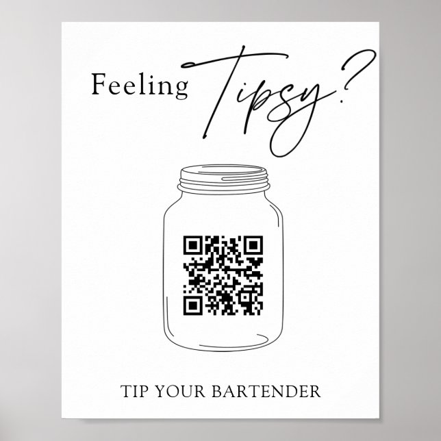Affiche Astuce virtuelle Jar QR Code Astuce Votre barman S (Devant)