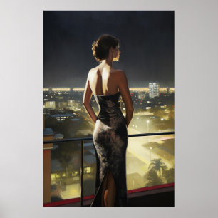 Affiche Asuncion par Miami au clair de lune