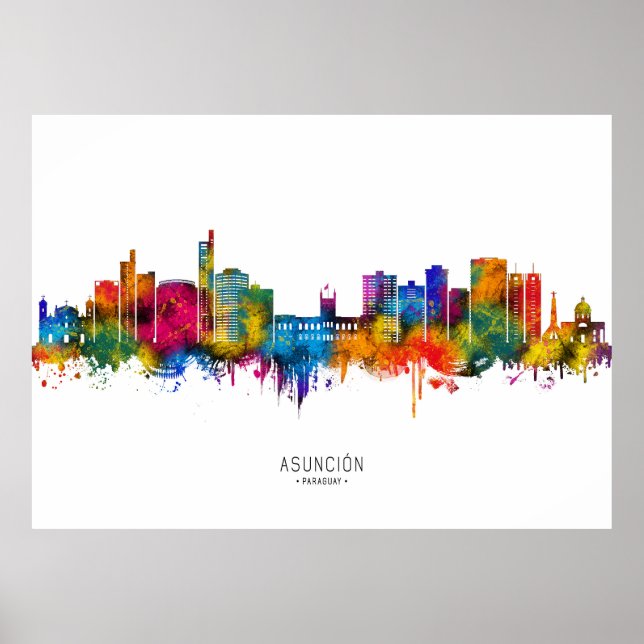Affiche Asunción Paraguay Skyline (Devant)