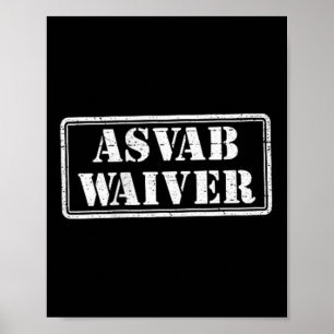 Affiche Asvab Renonciation Militaire Ancien Humour Amusant