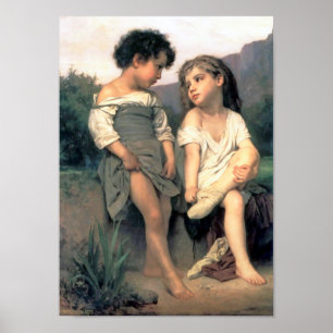 Affiche At the Edge of the Brook, Bouguereau