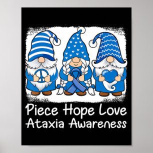 Affiche Ataxia Support gnomes avec ruban Bleu Ataxia Awar