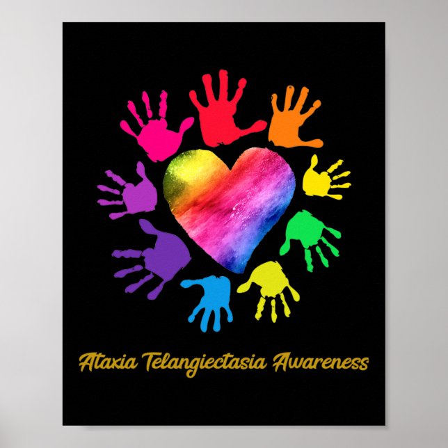 Affiche Ataxia Telangiectasia Awareness Hands Ataxia Telan (Devant)