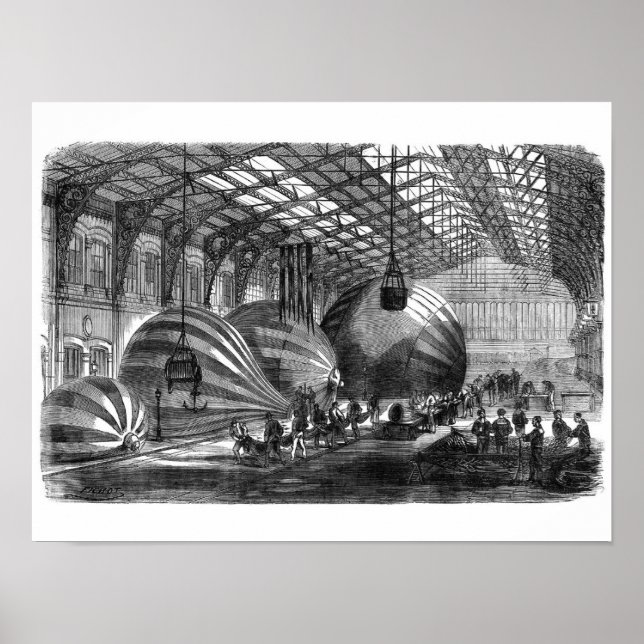 Affiche Atelier de fabrication de ballons-poste (Devant)