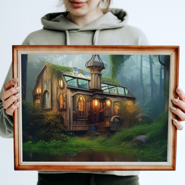 Affiche Atelier sur la rivière | Art numérique Steampunk (Créateur téléchargé)