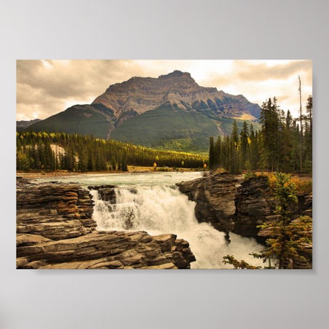Affiche Athabasca Falls Canada stylisé (Devant)