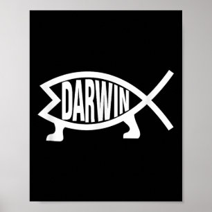 Affiche Athée Charles Darwin Théorie De L'Évolution Poisso