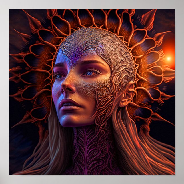 Affiche Athéna - Femme Déesse grecque Mur Art Imprimer (Devant)