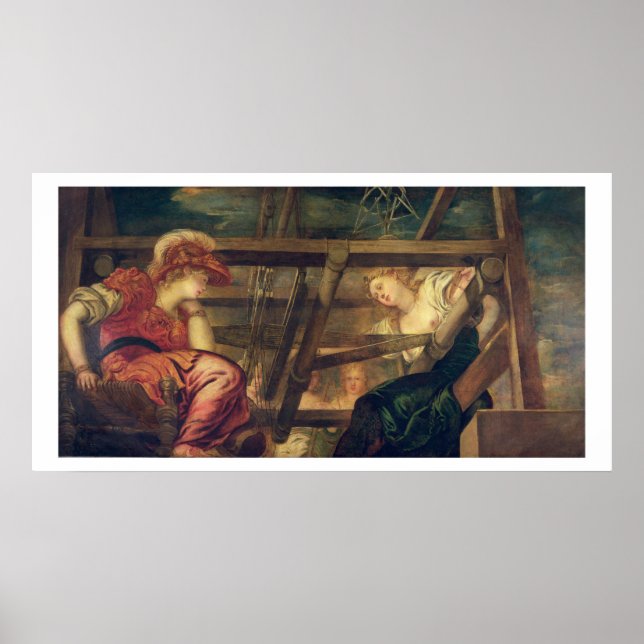 Affiche Athene et Arachne, c.1475-85 (huile sur toile) (Devant)