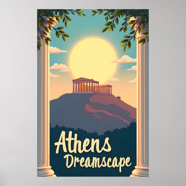 Affiche Athènes Dreamscape : Voyage Rétro Du Milieu Du Siè (Devant)