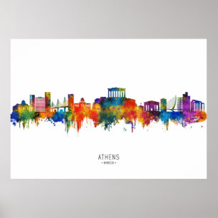 Affiche Athènes Skyline Grèce