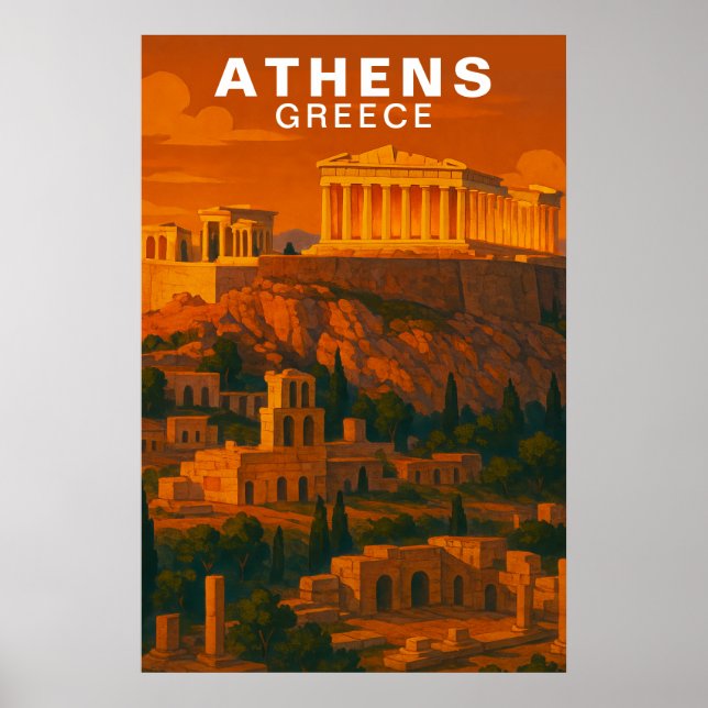 Affiche Athens, Greece Ancient Classic Ruins (Devant)