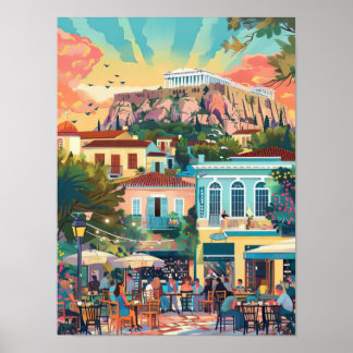 Affiche Athens Print Athens Illustration Greece Travel Pos
