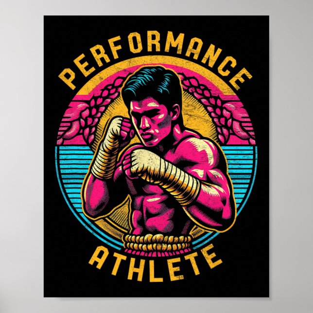 Affiche Athlète de performance de Muay Thai Homme Kickboxi (Devant)