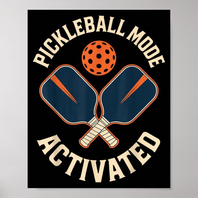 Affiche Athlète de sport en mode pickleball activé (Devant)