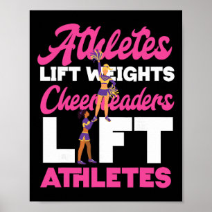 Affiche Athlètes de Cheer Cheerleading Soulèvent Des Poids