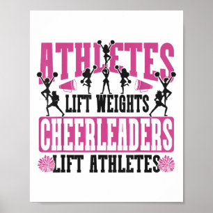 Affiche Athlètes de Cheer Cheerleading Soulèvent Des Poids