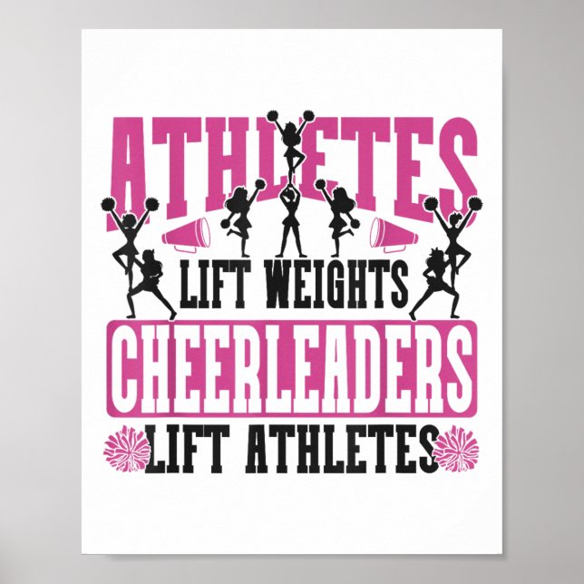 Affiche Athlètes de Cheer Cheerleading Soulèvent Des Poids (Devant)