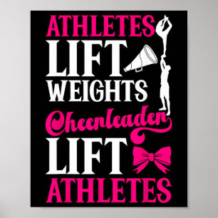 Affiche Athlètes de Cheerleading Cheer Soulèvent Des Poids