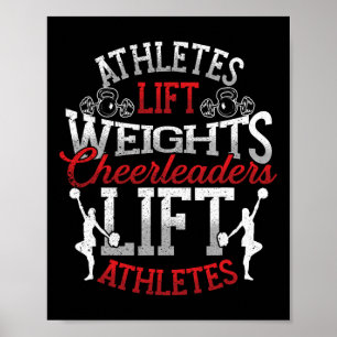 Affiche Athlètes soulevant des poids Cheerleader soulevant