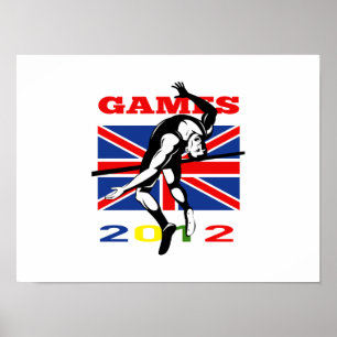 Affiche Athlétisme en hauteur des jeux 2012 d'été