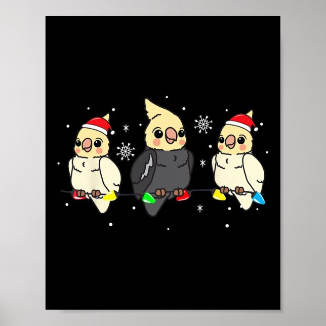 Affiche Atiel Bird lumières de Noël amusant animal de comp (Devant)