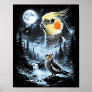 Affiche Atiel Hurle à la Lune 90s Rétro Perroquet