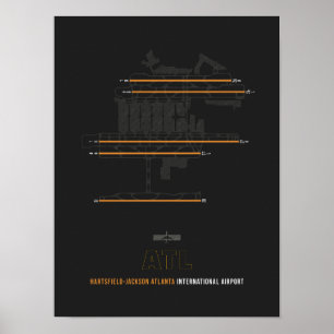 Affiche ATL - Diagramme de l'aéroport d'Atlanta