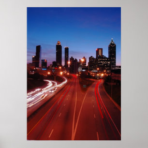 Affiche Atlanta du centre la nuit