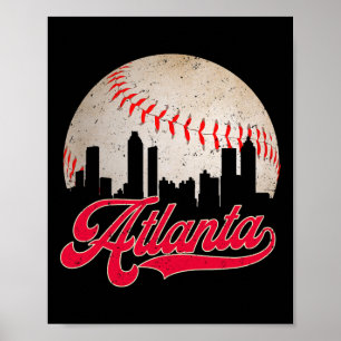Affiche Atlanta Vintage Bysebyll Tee Distressed Gameday Re