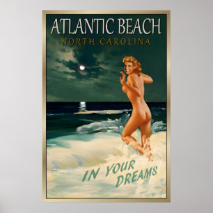 Affiche Atlantic Beach Caroline du Nord Marilyn Monroe