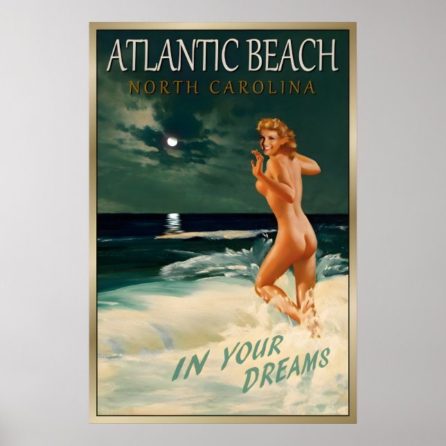 Affiche Atlantic Beach Caroline du Nord Marilyn Monroe (Devant)