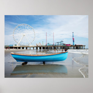 Affiche Atlantic City New Jersey promenade de bateau de sa