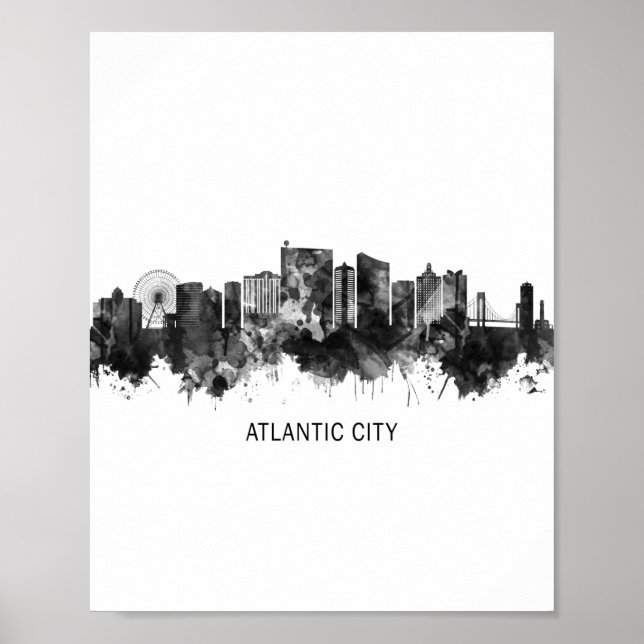 Affiche Atlantic City New Jersey Skyline (Devant)