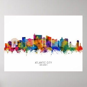 Affiche Atlantic City New Jersey Skyline
