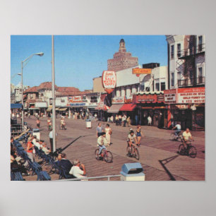 Affiche Atlantic City NJ, Bike Riding on the Boardwalk