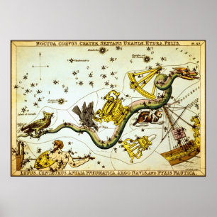 Affiche Atlas vintage de constellation d'étoile