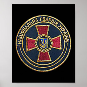 Affiche Ato Croix Tryzub Ukraine Volodymyr Zelensky Présid