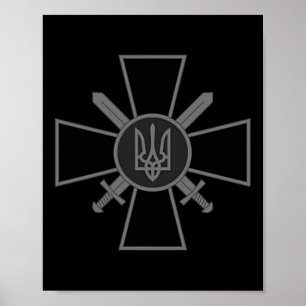 Affiche Ato Cross Tryzub Ukraine Volodymyr Zelensky Présid