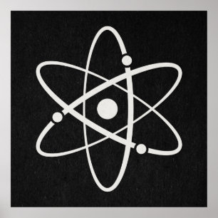Affiche Atomes Science Orbite atomique Molécule Art noir