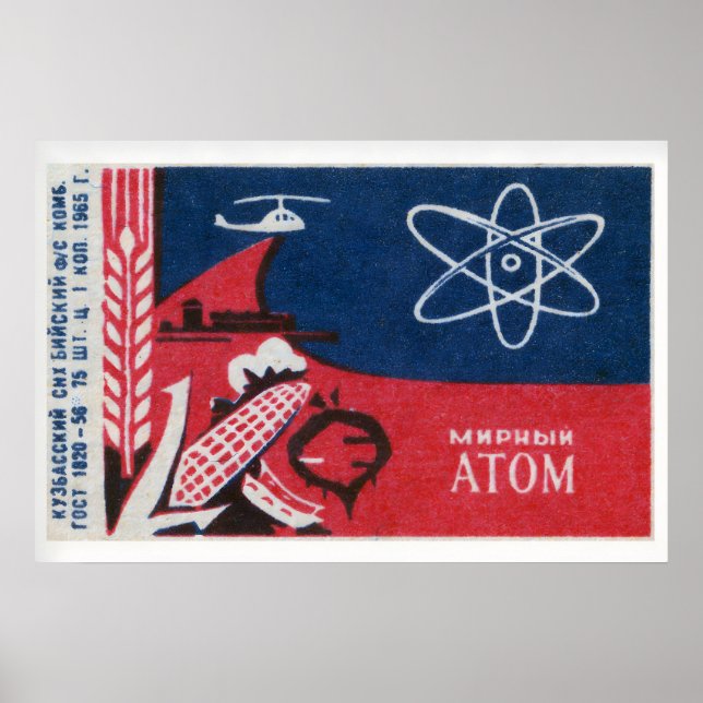 Affiche Atomic Symbol Soviet Union Mid-Century Matchbox (Devant)