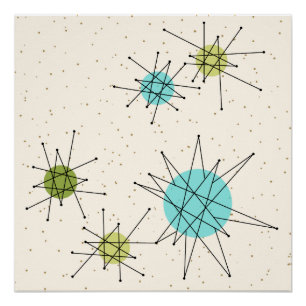 Affiche atomique iconique de Starbursts