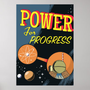 Affiche atomique vintage Power For Progress
