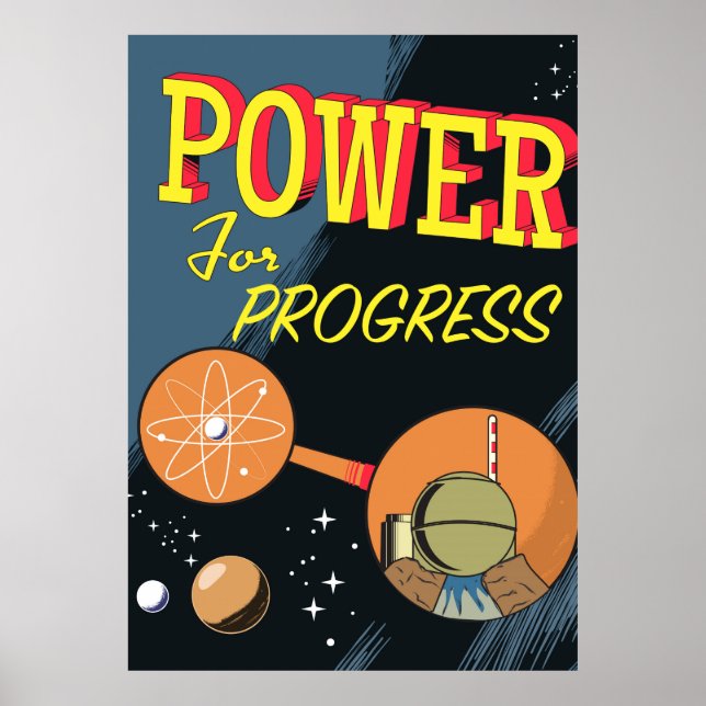 Affiche atomique vintage Power For Progress (Devant)