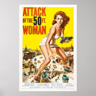 Affiche Attack Of The 50ft Woman 1958 Art Retro Movie