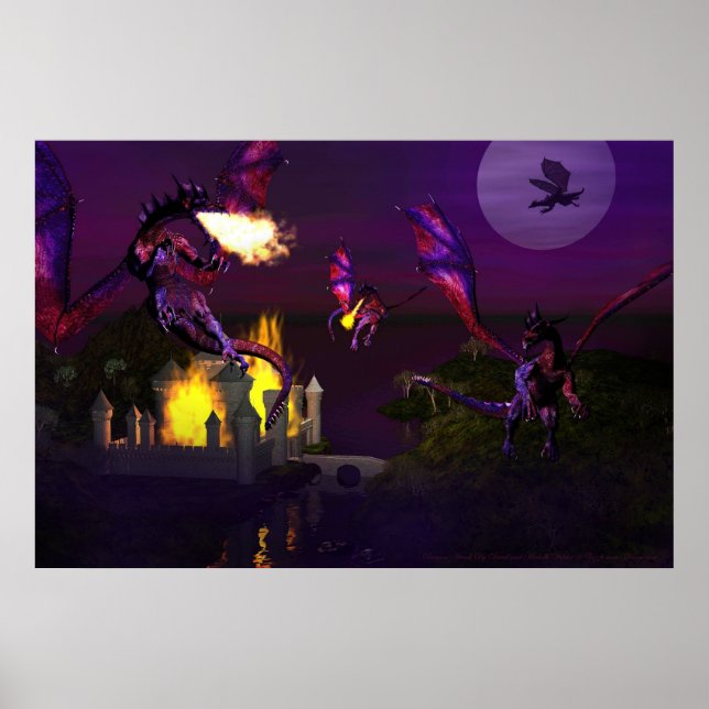 Affiche Attaque au dragon par David et Michelle Wilder (Devant)