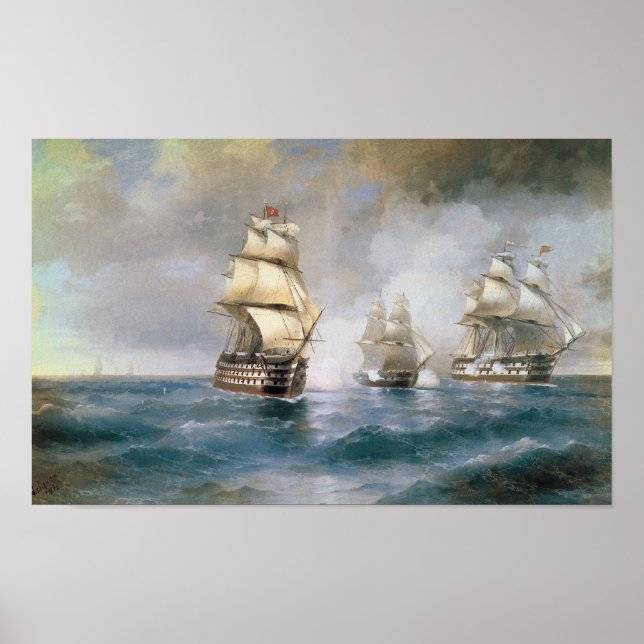 Affiche Attaque au mercure par deux navires turcs (Devant)